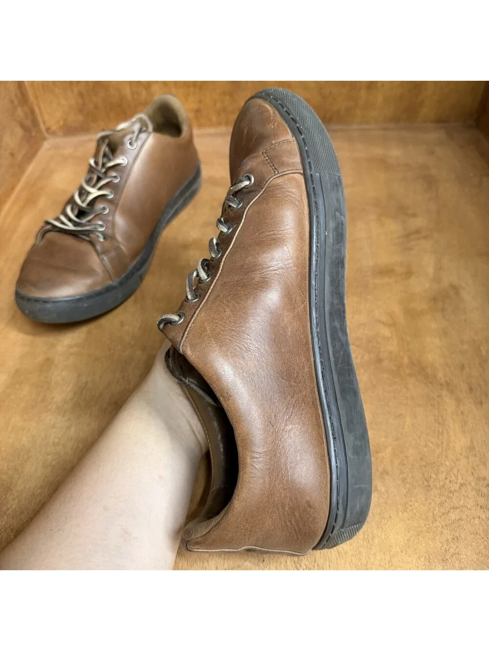 Thursday Boots Co. Everyday Low Top Shoes Sneakers Brown Leather Mens Size 9.5